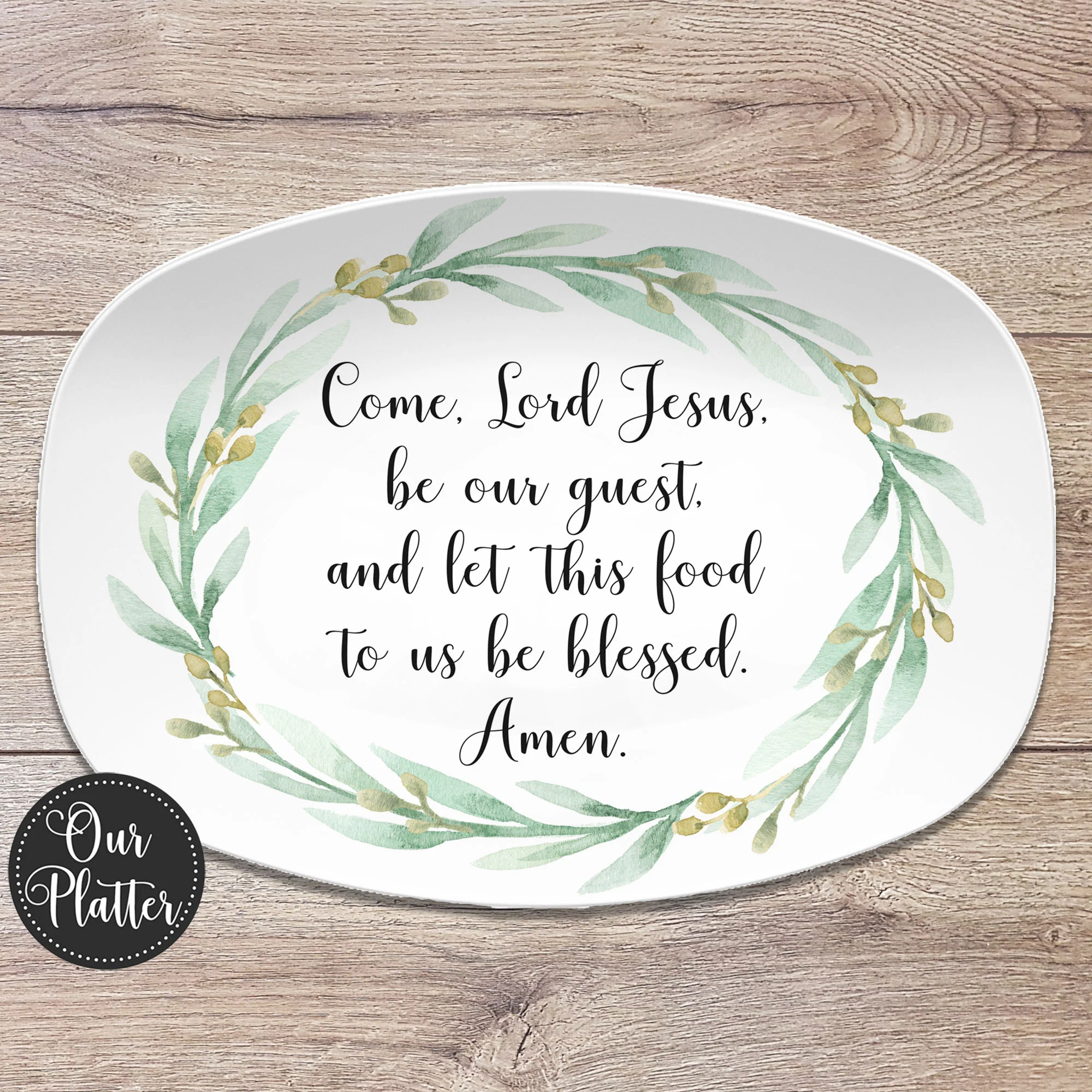 Scripture plate and serving set